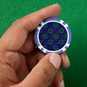 Lot De Jeton De Poker SlipperyJoe's Hanukkah rangées vertes Étoiles de D