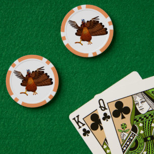 Lot De Jeton De Poker SlipperyJoe's Thanksgiving animated turkey charact