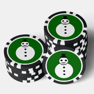 Lot De Jeton De Poker Snowman de Noël souriant