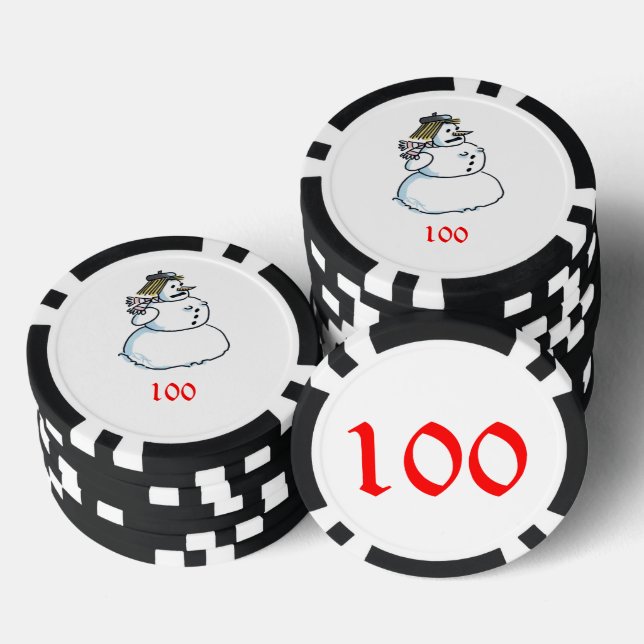 Lot De Jeton De Poker Snowwoman black 100 puce de poker rayé (Empiler)