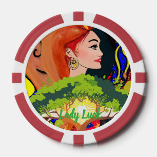 Lot De Jeton De Poker Soirée de jeu de couple Lady Luck 2 personnalisée