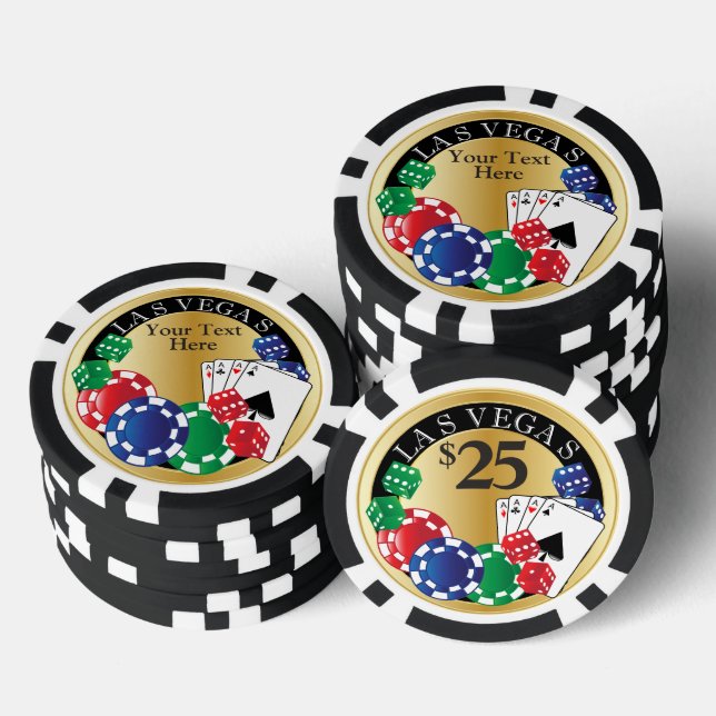 Lot De Jeton De Poker Soirée Gold Poker | Texte do-it-yourself (Empiler)