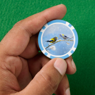Lot De Jeton De Poker Soirée Grosbeak Peinture - Oiseau sauvage d'origin