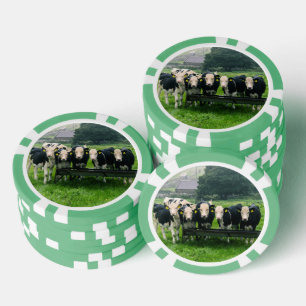 Lot De Jeton De Poker Souriez s'il vous plaît! Vaches mignonnes et amusa