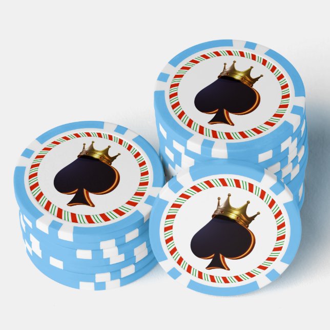 Lot De Jeton De Poker Spade personnalisée avec rendu 3D Couronne (Empiler)