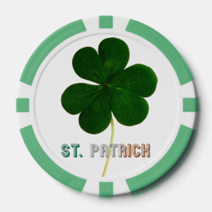 Lot De Jeton De Poker St Patrick Irlandais Shamrock Clover Irlande Poker