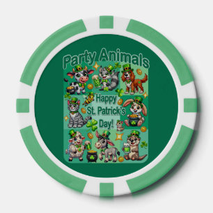Lot De Jeton De Poker St. Patrick's Day Fun et adorable "Animaux de fête
