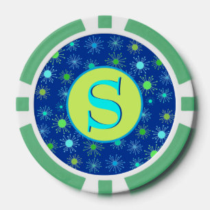 Lot De Jeton De Poker Starburst rétro du milieu du siècle