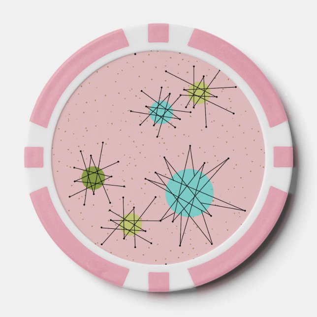 Lot De Jeton De Poker Starburts Atomique rose Chip (Recto)