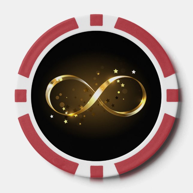 Lot De Jeton De Poker Symbole d'infini doré (Recto)
