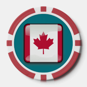Lot De Jeton De Poker Symbole Drapeau Canada-Royaume-Uni Chips de poker 