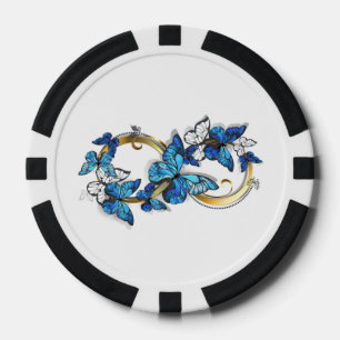 Lot De Jeton De Poker Symbole infini de papillons Morpho bleus