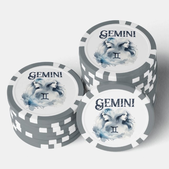 Lot De Jeton De Poker SYMBOLE Zodiaque Gemini Thème Anniversaire (Empiler)