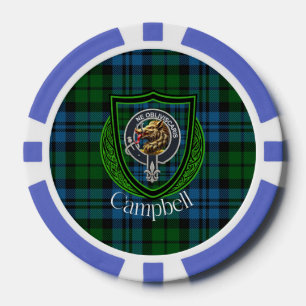 Lot De Jeton De Poker Tartan et blason du clan écossais Campbell