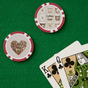 Lot De Jeton De Poker Tasses cœur café crème