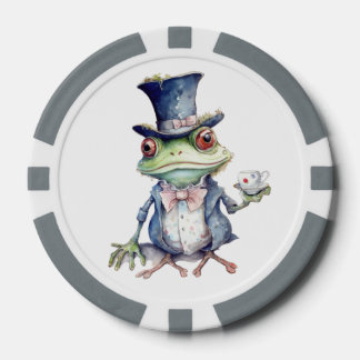 Lot De Jeton De Poker Tea Party crapaud en haut du chapeau