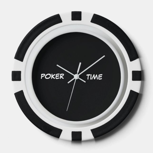 Lot De Jeton De Poker Temps de poker noir blanc (Recto)