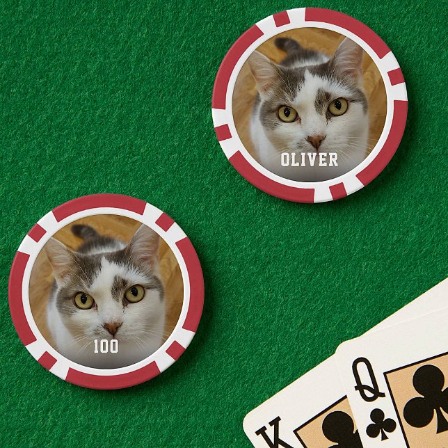 Lot De Jeton De Poker Texte personnalisé de nom de photo (Créateur téléchargé)