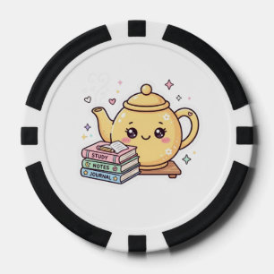 Lot De Jeton De Poker Théière Mignonne Kawaii Cahier de Notes Autocollan