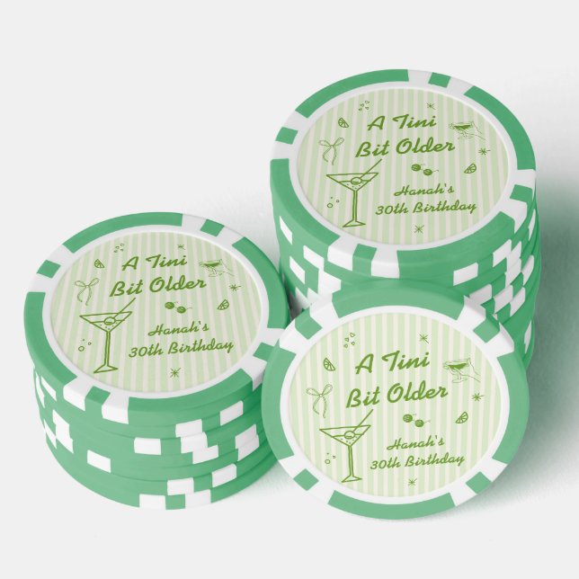 Lot De Jeton De Poker Thème Martini Anniversaire (Empiler)