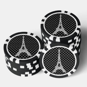 Lot De Jeton De Poker Tour Eiffel Bling Argent