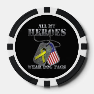 Lot De Jeton De Poker Toutes mes étiquettes de chien d'usage de héros