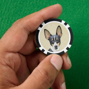 Lot De Jeton De Poker Toy Fox Terrier Peinture - Cute Original Chien Art