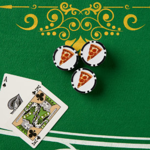 Lot De Jeton De Poker Tranche de pizza pepperoni classique de SlipperyJo