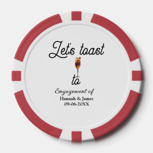 Lot De Jeton De Poker Trinquons à la fête de fiançailles nom date verre