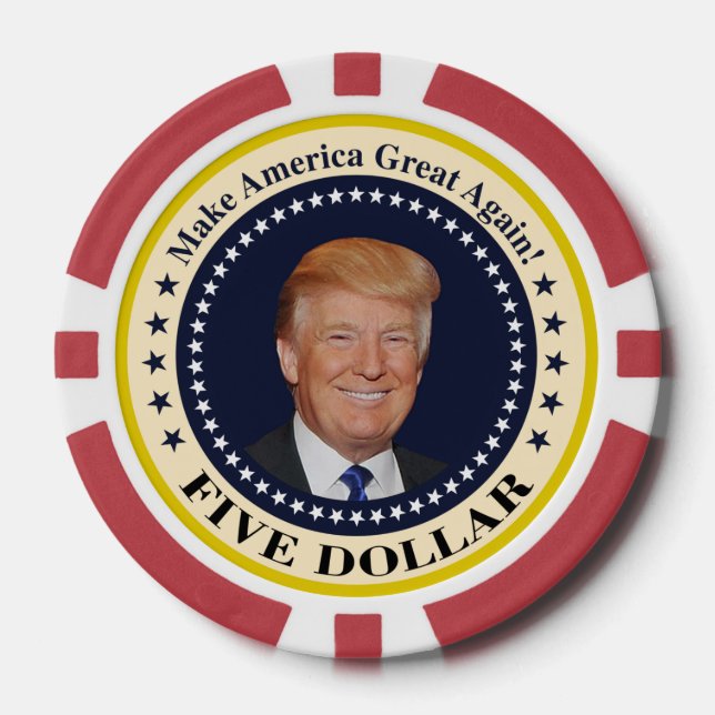 Lot De Jeton De Poker Trump à 5 $ (Recto)