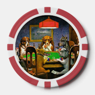 Lot De Jeton De Poker Un ami dans le besoin, chiens jouant au poker,