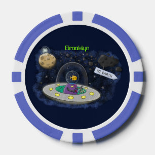 Lot De Jeton De Poker Un joli poisson heureux dans l'espace dessin animé