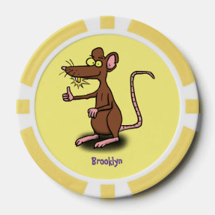 Lot De Jeton De Poker Un rat brun mignon pouce vers le haut dessin animé