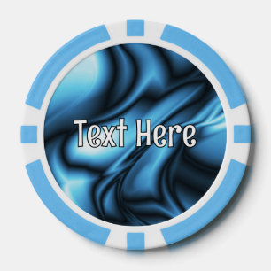Lot De Jeton De Poker Vague de soie bleue