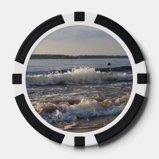 Lot De Jeton De Poker Vagues Sur La Plage (Recto)