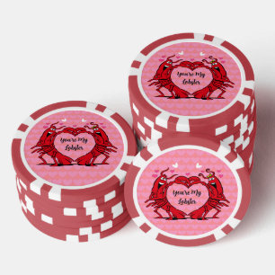 Lot De Jeton De Poker Valentine Tu es mon homard Cœur mignon Rose Rouge