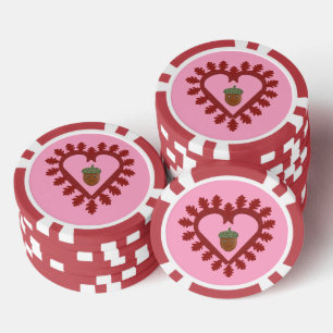 Lot De Jeton De Poker Valentines Day Love Heart Acorn