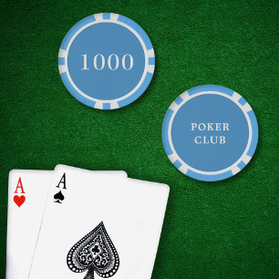 Lot De Jeton De Poker Valeur du jeu de tournoi personnalisé 1000 bleu cl