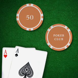 Lot De Jeton De Poker Valeur du jeu de tournoi personnalisé 50 orange