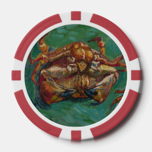 Lot De Jeton De Poker Van Gogh Deux Crabes Art Impressionniste Vert