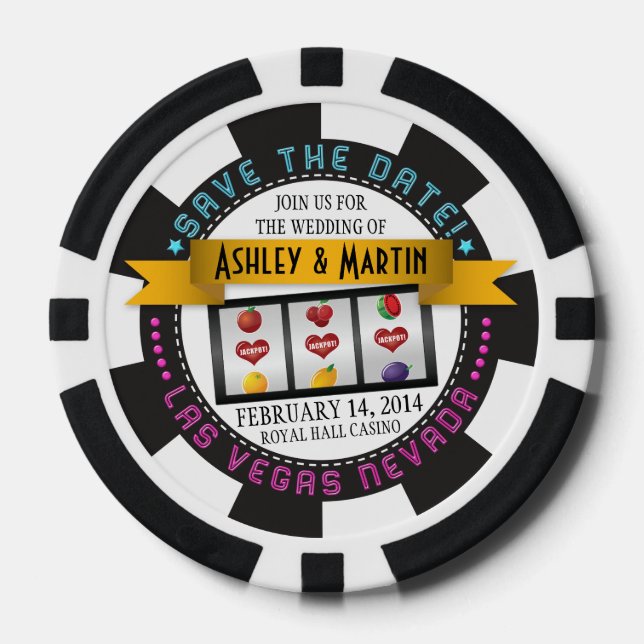 Lot De Jeton De Poker Vegas Casino Destination Mariage Enregistrer la da (Recto)