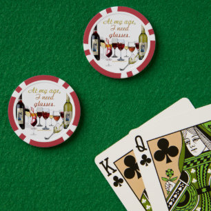 Lot De Jeton De Poker Verres à vin SlipperyJoe's jeu de mots coquin roug