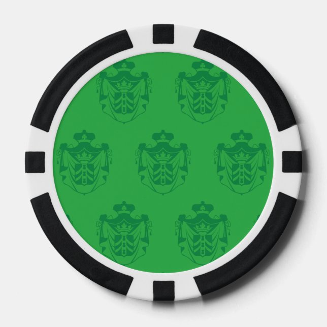 Lot De Jeton De Poker Vert crête de famille (Recto)