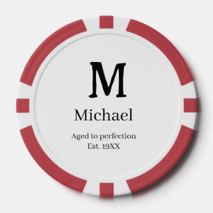 Lot De Jeton De Poker Vieilli à la perfection établ. 19XX monogramme nom