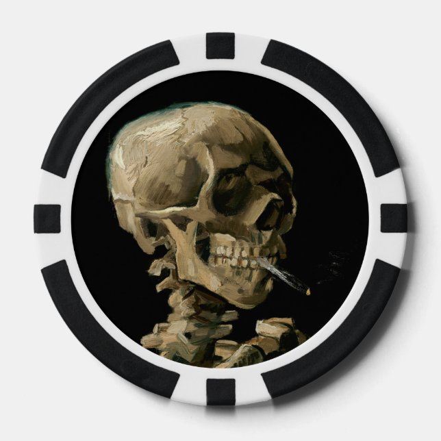 Lot De Jeton De Poker Vincent van Gogh - Crâne avec cigarette brûlante (Recto)