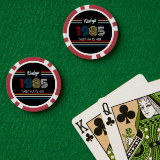 Lot De Jeton De Poker Vintage Retro Stripe Primary Colors 1985