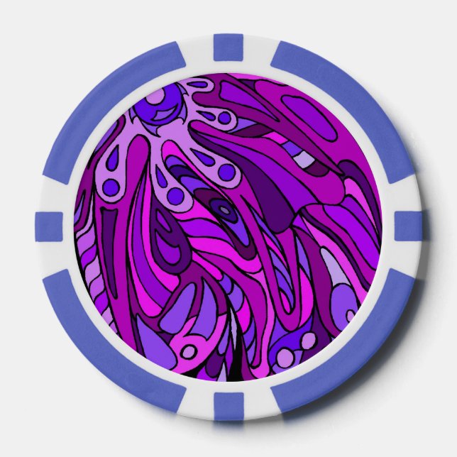 Lot De Jeton De Poker Violet huit (Recto)