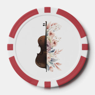 Lot De Jeton De Poker Violon aux fleurs.