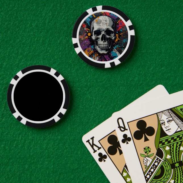 Lot De Jeton De Poker Vivid crâne Urban Graffiti (Table de poker (double))