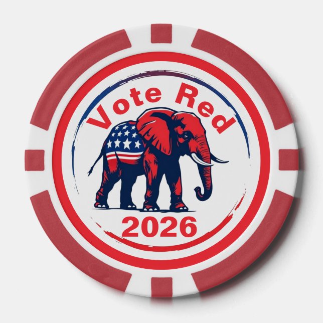 Lot De Jeton De Poker Vote Red 2026 (Recto)